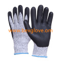 Cut Resistant Glove, Dots on Plam Nitrile Coated